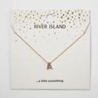 River Island Womens Rose Gold Initial Pendant Necklace
