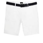 River Island Mens Big And Tall White Belted Chino Shorts