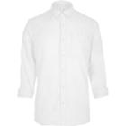 River Island Mens White Linen Blend Long Sleeve Shirt