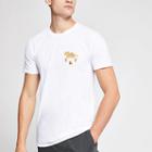 River Island Mens White Dragon Embroidered Slim Fit T-shirt