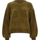 River Island Womens Olive Balloon Sleeve Chenille Jumper