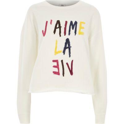 River Island Womens Petite White 'love' Glitter Heart T-shirt