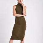 River Island Womens Ribbed Jersey Roll Neck Bodycon Dress