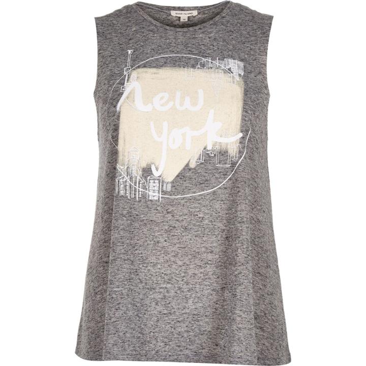 River Island Womens New York Print Swing Tank Top