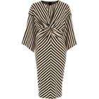 River Island Womens Stripe Twist Front Bodycon Midi Dress
