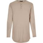 River Island Mensstone Grandad Long Sleeve T-shirt