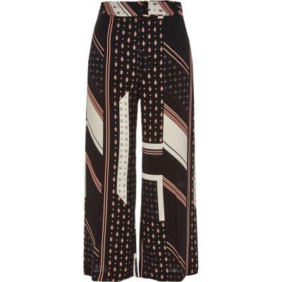 River Island Womens Tile And Stripe Print Belted Culottes