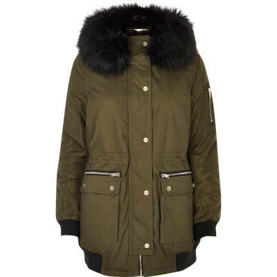 River Island Womens Hooded Parka Coat