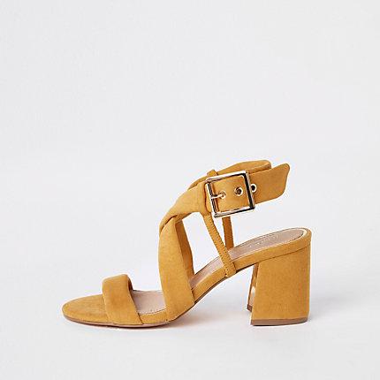 River Island Womens Tie Strap Block Heel Sandals