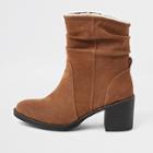 River Island Womens Slouch Block Heel Boots