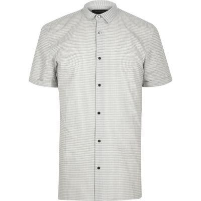 River Island Mens White Print Slim Fit Shirt