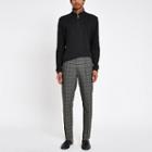 River Island Mens Check Pleated Skinny Fit Pants
