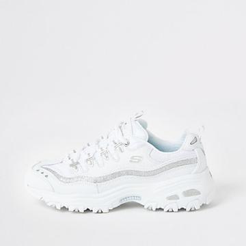 Womens Skechers White D'lites Now And Then Trainers