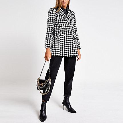 River Island Womens Dogtooth Print Double Breasted Jacket