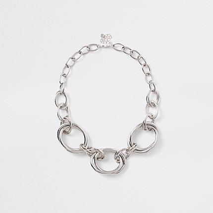 River Island Womens Silver Colour Chunky Circle Necklace