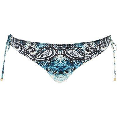 River Island Womens Paisley Print Low Rise Bikini Bottoms