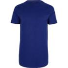 River Island Mens Royal Longline Crew Neck T-shirt