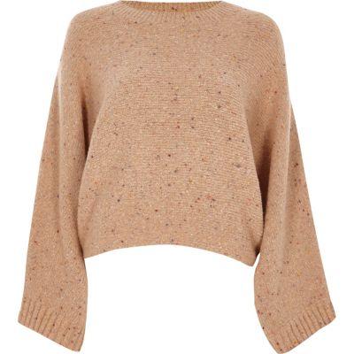 River Island Womens Flecked Knit Crew Neck Boxy Sweater