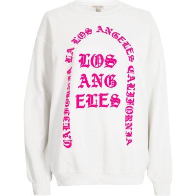 River Island Womens White Gothic Print Sweatshirt