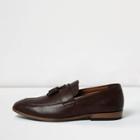 River Island Mensdark Faux Leather Tassel Loafers