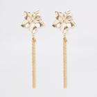 River Island Womens Gold Tone Flower Chain Drop Earrings