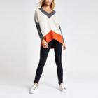 River Island Womens Colour Blocked V Neck Knitted Jumper