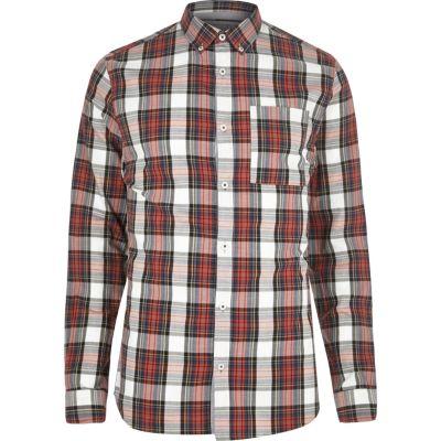 River Island Mens Plaid Check Shirt
