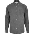 River Island Mensgrey Print Casual Textured Shirt