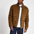 River Island Mens Suedette Quilted Racer Coat