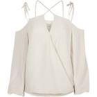 River Island Womens Strappy Cold Shoulder Wrap Top