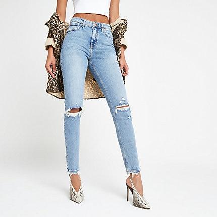 River Island Womens Original Slim Distressed Jeans