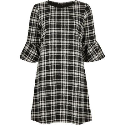 River Island Womens Check Flute Sleeve Dress