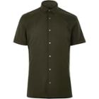 River Island Menskhaki Short Sleeve Popper Shirt