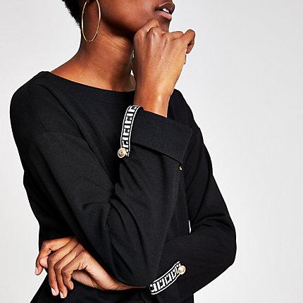 River Island Womens Ri Tape Long Sleeve T-shirt