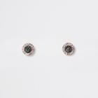 River Island Womens Rose Gold Tone Smoky Jewel Stud Earrings