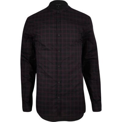 River Island Mens Check Grandad Longline Shirt