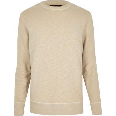 River Island Mensstone Side Zip Sweatshirt