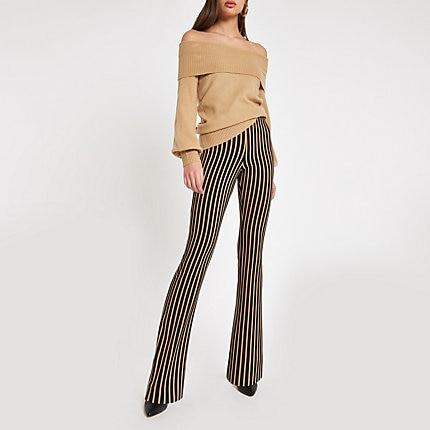 River Island Womens Stripe Flare Pants