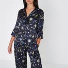 River Island Womens Jewel Print Satin Pajama Shirt
