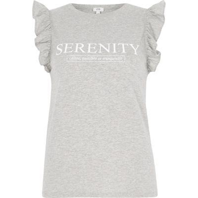 River Island Womens Marl 'serenity' Frill Sleeve Tank Top
