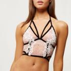 River Island Womens Nude Lace Strappy Longline Bra