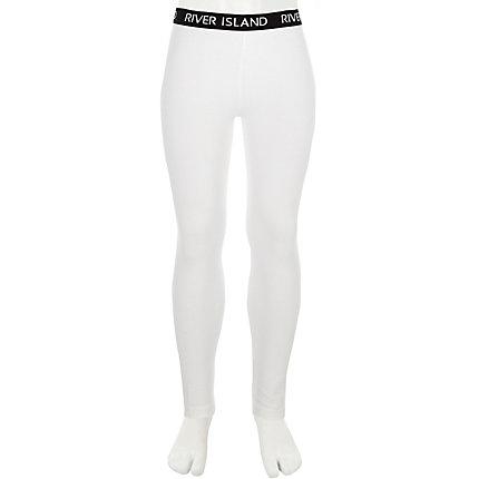 River Island Girls White White Ri Branded Leggings