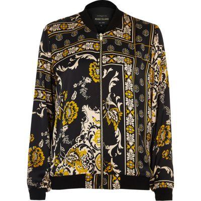 River Island Womens Print Silky Bomber Jacket