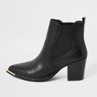 River Island Womens Leather Western Chelsea Boots