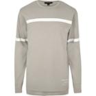 River Island Mensgrey Stripe Block Sweatshirt