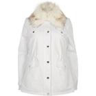 River Island Womens White Faux Fur Lined Parka