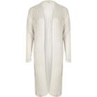 River Island Womens White Ribbed Knit Cardigan