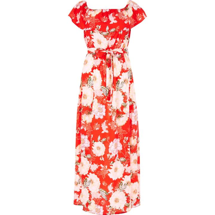 River Island Womens Floral Print Bardot Maxi Dress