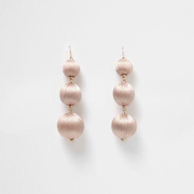 River Island Womens Nude Triple Ball Drop Earrings