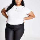 River Island Womens Plus White Lace Collar T-shirt